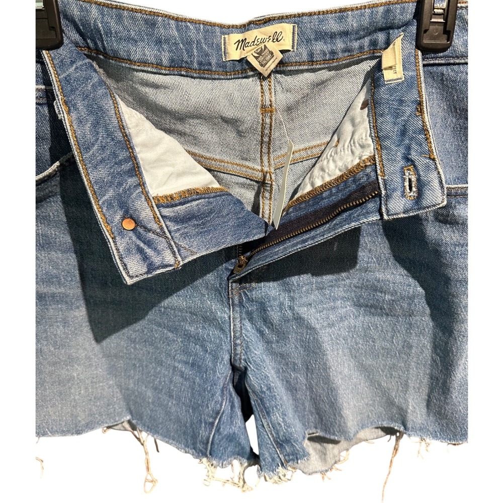 Madewell The Curvy Perfect Jean Short‎ 14W Light Wash Denim Raw Hem NJ569 NEW